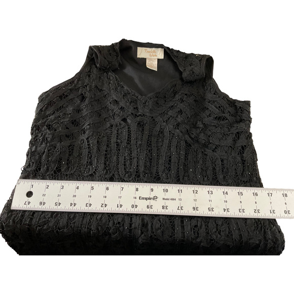 Kroochetta by Phyllis Women's Large Black Dress Raylon Lace Detail Sleeveless - Picture 5 of 10